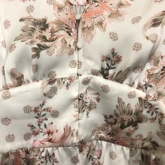 Floral Silky V-neck Blouse - Picture 6 of 7